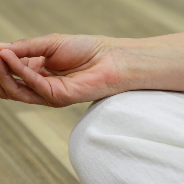 Nahaufnahme eines Handmudras – ruhige, meditative Geste aus dem Yoga